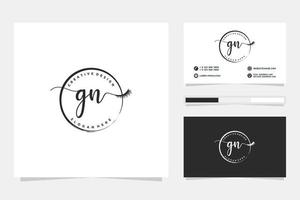 Initial GN Feminine logo collections and business card templat Premium Vector