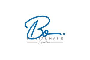 Initial BO signature logo template vector. Hand drawn Calligraphy lettering Vector illustration.