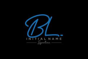 Initial BL signature logo template vector. Hand drawn Calligraphy lettering Vector illustration.