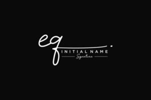 Initial EQ signature logo template vector. Hand drawn Calligraphy lettering Vector illustration.