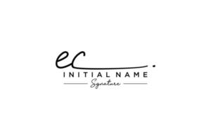 Initial EC signature logo template vector. Hand drawn Calligraphy lettering Vector illustration.