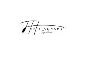 Initial FH signature logo template vector. Hand drawn Calligraphy lettering Vector illustration.