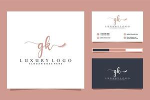 Initial GK Feminine logo collections and business card templat Premium Vector