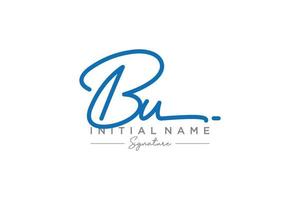 Initial BU signature logo template vector. Hand drawn Calligraphy lettering Vector illustration.