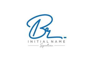 Initial BR signature logo template vector. Hand drawn Calligraphy lettering Vector illustration.