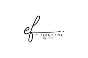 Initial EF signature logo template vector. Hand drawn Calligraphy lettering Vector illustration.