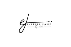 Initial EJ signature logo template vector. Hand drawn Calligraphy lettering Vector illustration.