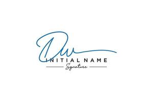 Initial DW signature logo template vector. Hand drawn Calligraphy lettering Vector illustration.