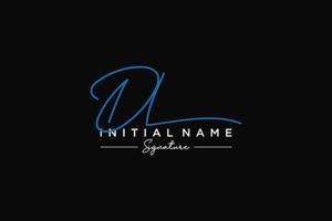 Initial DL signature logo template vector. Hand drawn Calligraphy lettering Vector illustration.