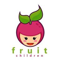 fruit children design logo vector