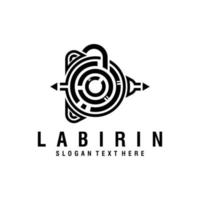 vector de diseño de logotipo de línea de laberinto