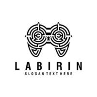 vector de diseño de logotipo de línea de laberinto