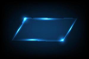 Abstract futuristic background of glowing technology sci fi frame hud ui vector