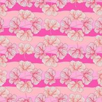 Flower buds seamless pattern ornament. Line style. Floral vintage outline endless background. vector