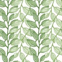 Freehand branches with leaves seamless pattern. Hand drawn organic background. Decorative forest leaf endless wallpaper. vector