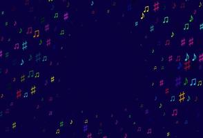 Light Multicolor, Rainbow vector texture with musical notes.