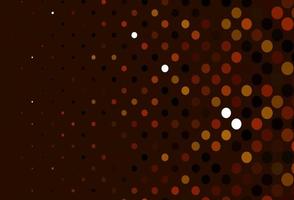 Dark Orange vector background with bubbles.