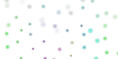 Light multicolor vector doodle texture with flowers.