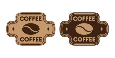 coffee bean brand logo badge label stamp sticker vintage vector