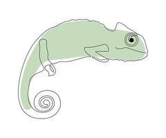 chameleon, lizard, iguana, hand-drawn, continuous mono line, one line art, contour drawing vector