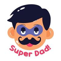 Trendy Super Dad vector