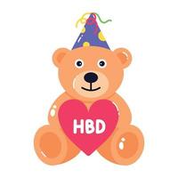 Trendy Birthday Teddy vector