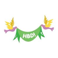 banner de cumpleaños de moda vector