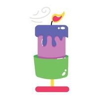 Trendy Burning Candle vector