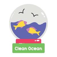 Trendy Clean Ocean vector