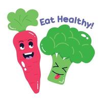 Trendy Eat Healthy vector