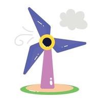 Trendy Windmill Energy vector