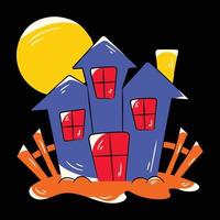 Trendy Haunted House vector