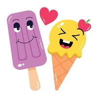 Trendy Ice Creams vector