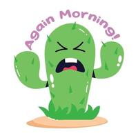 Trendy Angry Cactus vector