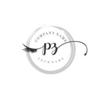 inicial pz logo escritura salón de belleza moda moderno lujo monograma vector