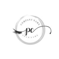 initial PC logo handwriting beauty salon fashion modern luxury monogram vector