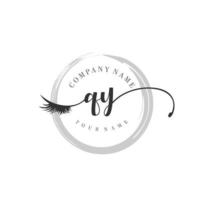 initial QY logo handwriting beauty salon fashion modern luxury monogram vector