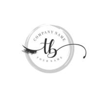 initial TB logo handwriting beauty salon fashion modern luxury monogram vector