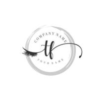 initial TF logo handwriting beauty salon fashion modern luxury monogram vector