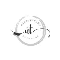 initial UT logo handwriting beauty salon fashion modern luxury monogram vector