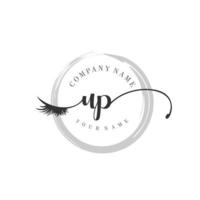 initial UP logo handwriting beauty salon fashion modern luxury monogram vector