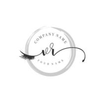 initial VR logo handwriting beauty salon fashion modern luxury monogram vector