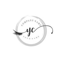 initial YC logo handwriting beauty salon fashion modern luxury monogram vector