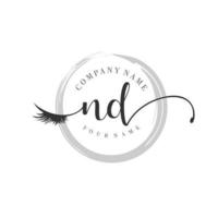 initial ND logo handwriting beauty salon fashion modern luxury monogram vector