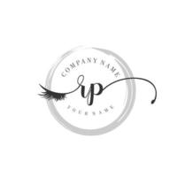 initial RP logo handwriting beauty salon fashion modern luxury monogram vector