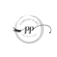 initial PP logo handwriting beauty salon fashion modern luxury monogram vector