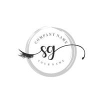 initial SG logo handwriting beauty salon fashion modern luxury monogram vector