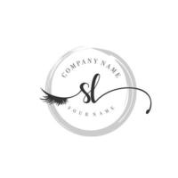 initial SL logo handwriting beauty salon fashion modern luxury monogram vector