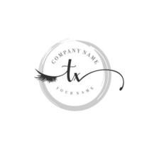 inicial tx logo escritura salón de belleza moda moderno lujo monograma vector