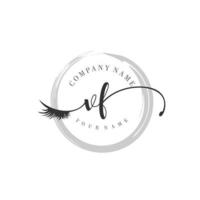 initial VF logo handwriting beauty salon fashion modern luxury monogram vector